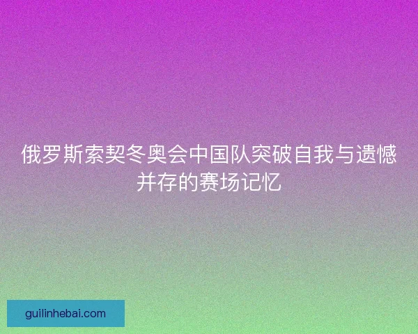 俄罗斯索契冬奥会中国队突破自我与遗憾并存的赛场记忆