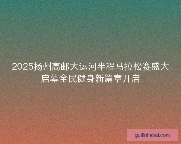 2025扬州高邮大运河半程马拉松赛盛大启幕全民健身新篇章开启
