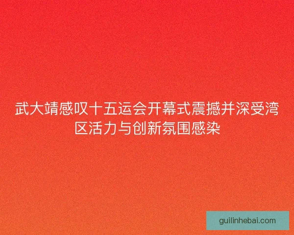 武大靖感叹十五运会开幕式震撼并深受湾区活力与创新氛围感染 武大靖感叹十五运会开幕式震撼并深受湾区活力与创新氛围感染