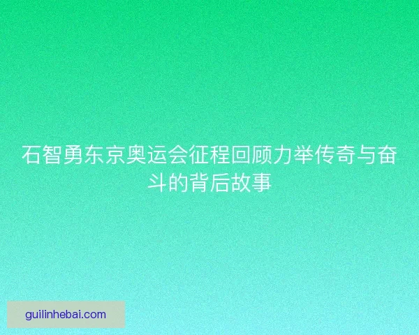 石智勇东京奥运会征程回顾力举传奇与奋斗的背后故事